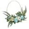 20" Blue Pumpkins & Foliage Thanksgiving Artificial Half Wreath